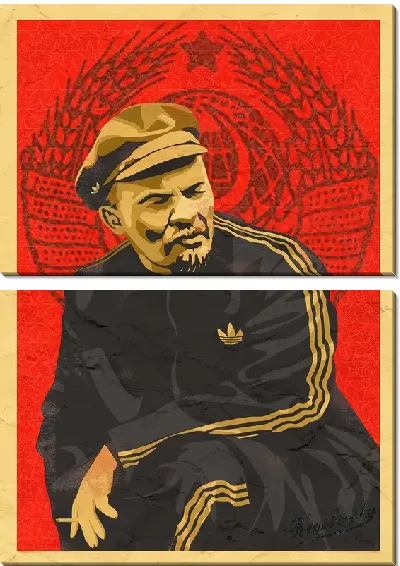 Модульная картина Ленин в спортивном костюме