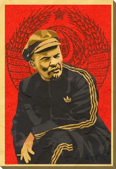 Картина маслом Ленин в спортивном костюме