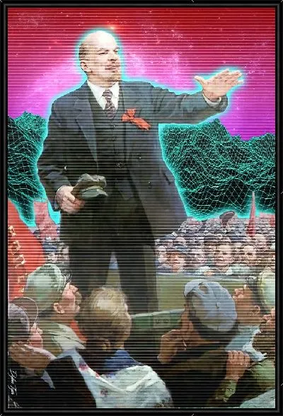 Картина Неоновая голограмма с Лениным