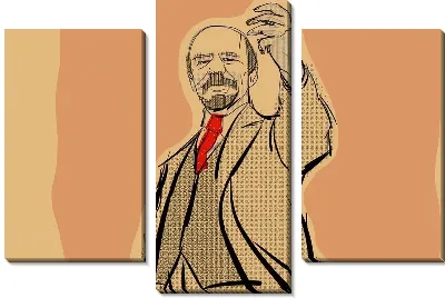 Модульная картина Ленин с красным галстуком