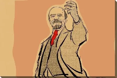 Картина маслом Ленин с красным галстуком