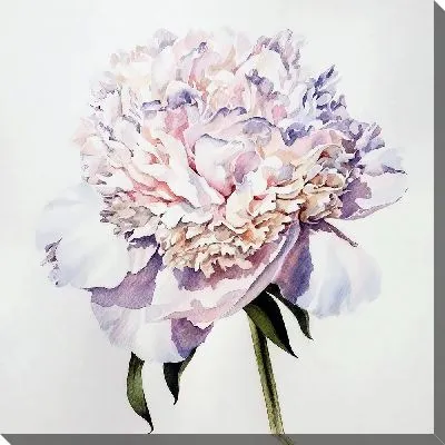 Картина маслом Бутон пиона в нежно-сиреневых оттенках