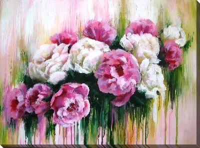 Картина маслом Букет пионов №2
