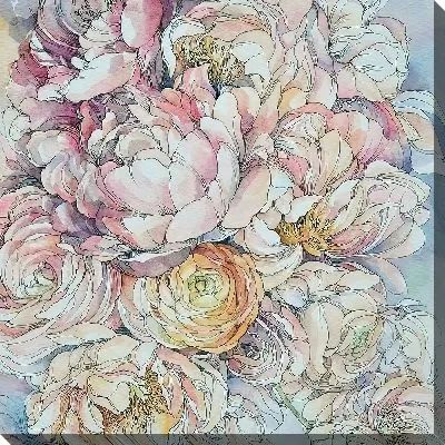 Картина маслом Рисунок с пионами