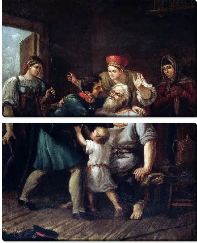 Картина Возвращение ратника в свое семейство (The return of warrior in his family)