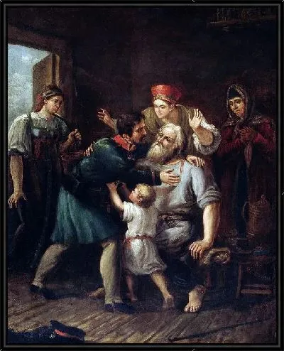 Картина Возвращение ратника в свое семейство (The return of warrior in his family)