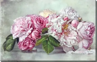 Картина маслом Нежный букет пионов