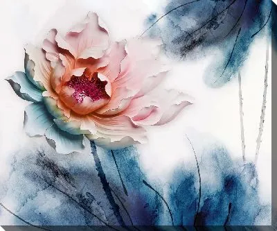 Картина маслом 3d цветок