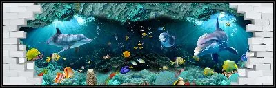 Картина Морской мир с дельфинами