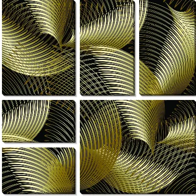 Модульная картина Золотые 3D витки