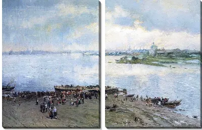 Картина Перевоз на Волге (Transportation of the Volga)