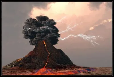 Вулкан и молнии