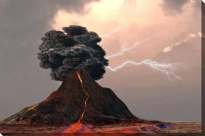 Вулкан и молнии