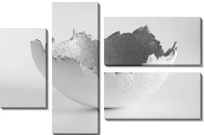 Модульная картина Серебристая скорлупа