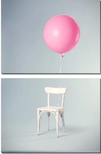 Модульная картина Стул и воздушный шарик