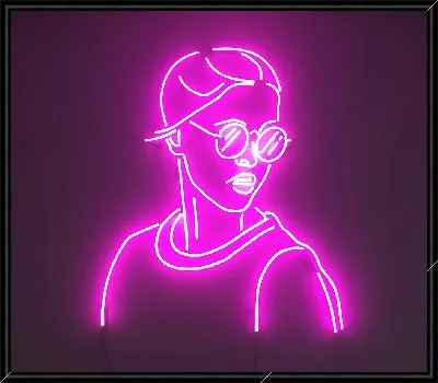 Неоновый силуэт мужской