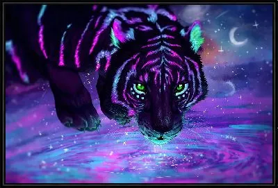 Картина Тигр в неоновых цветах
