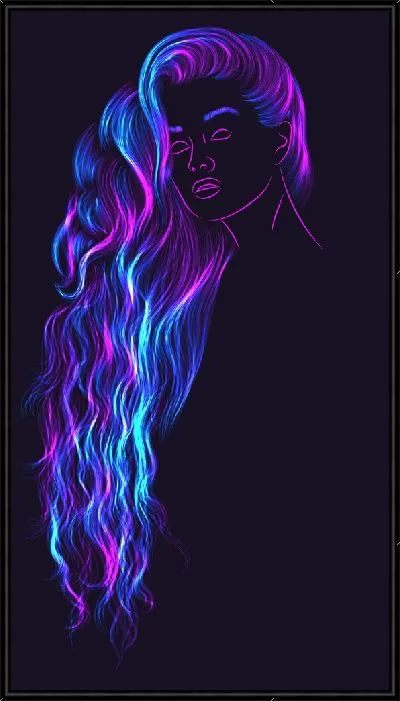 Картина Неоновые волосы девушки