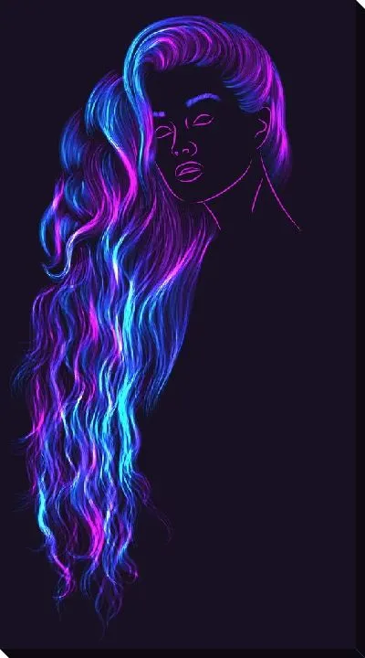 Постер Неоновые волосы девушки