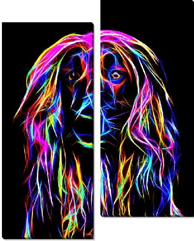 Модульная картина Неоновая собака