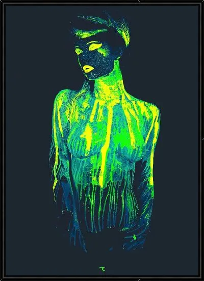 Картина Девушка в зеленом неоне