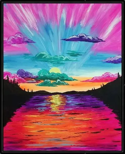 Картина Неоновый пейзаж