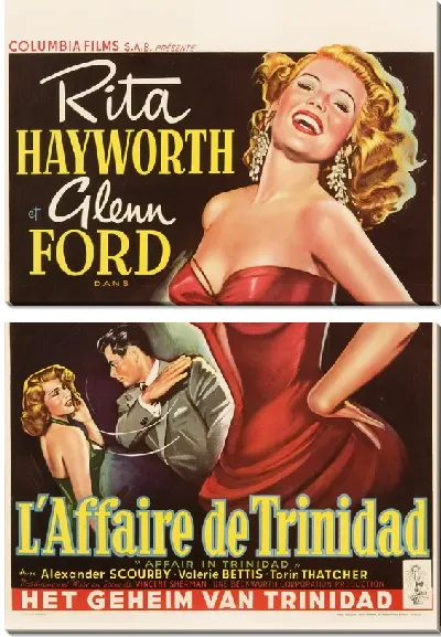 Модульная картина Киноафиша к фильму Афера на Тринидаде | Affair in Trinidad with Rita Hayworth and Glenn Ford