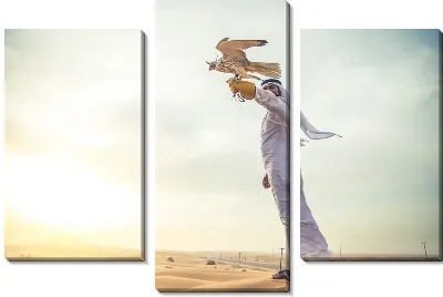 Модульная картина Сокол на руке