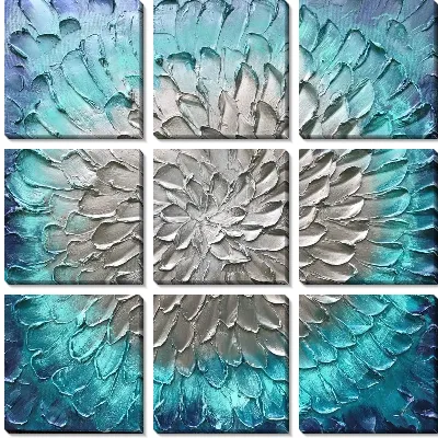 Модульная картина Изображение цветка в стиле мастихин