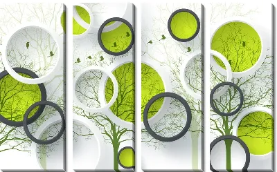 Модульная картина Круги и деревья
