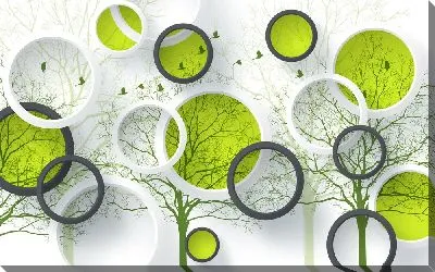 Картина маслом Круги и деревья