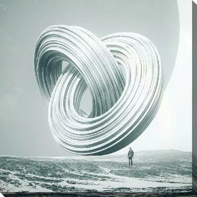 Картина маслом Арт композиция с человеком на воде