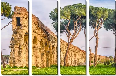 Модульная картина Акведук и сосны Пиния