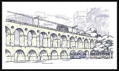 Картина Акведук в городе