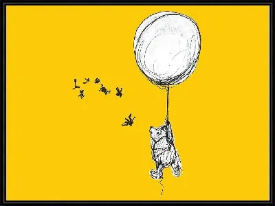 Винни Пух на воздушном шаре с пчелами