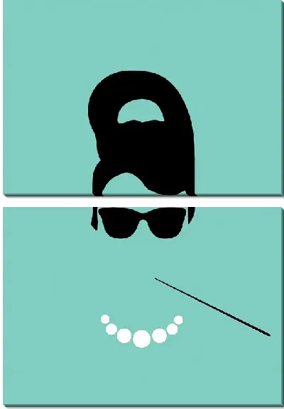 Модульная картина Одри, очки и мундштук