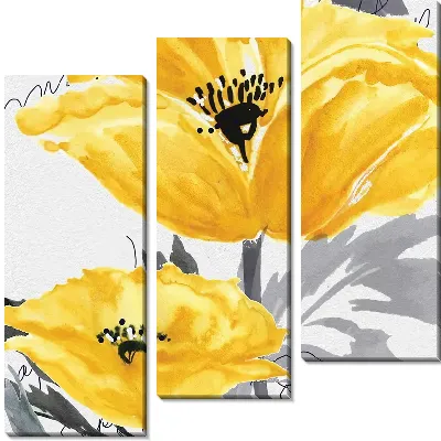 Модульная картина Два желтых цветка