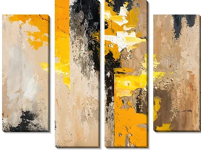 Модульная картина Фактура желто-коричневая