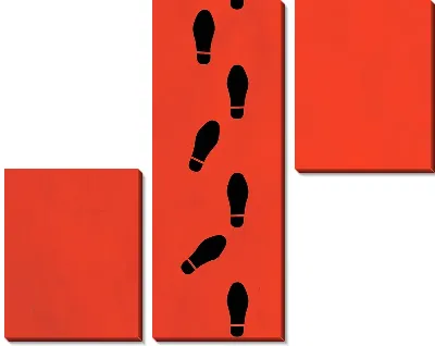 Модульная картина Следы по красному