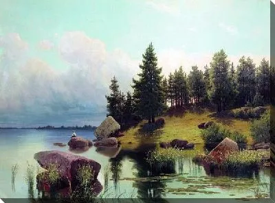 Картина У лесного озера (In Lake Forest)