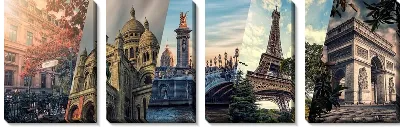 Модульная картина Коллаж европейских столиц