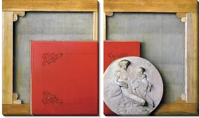 Картина Натюрморт - подрамник, папка и гипсовый барельеф (Still - the stretcher, folder, and plaster bas-relief)