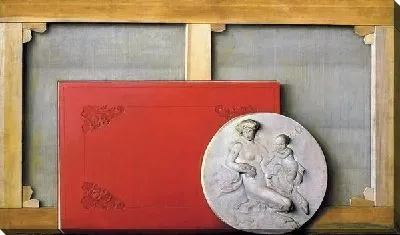 Картина Натюрморт - подрамник, папка и гипсовый барельеф (Still - the stretcher, folder, and plaster bas-relief)
