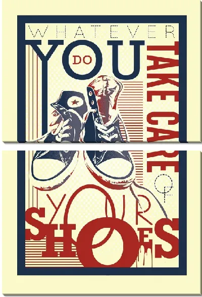 Модульная картина Take care your shoes