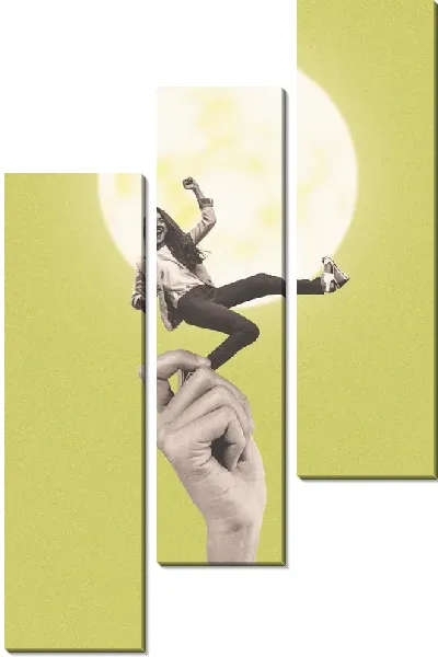 Модульная картина Прыжок к Луне