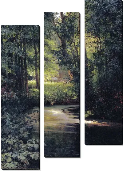 Картина Лесной ручей. Весной (Forest Stream. In the spring of)