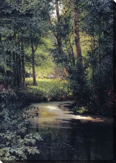 Картина Лесной ручей. Весной (Forest Stream. In the spring of)