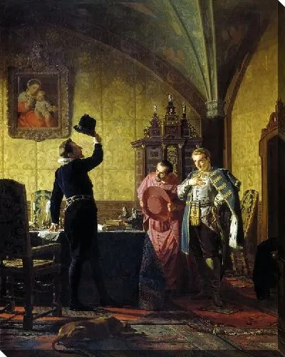 Картина Присяга Лжедмитрия I польскому королю Сигизмунду III на введение в России католицизма (Oath of False Dmitry I Polish King Sigismund III of the introduction of Catholicism in Russia)