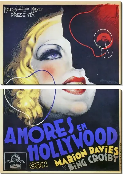 Модульная картина Афиша Amores en Hollywood / Любовь в Голливуде