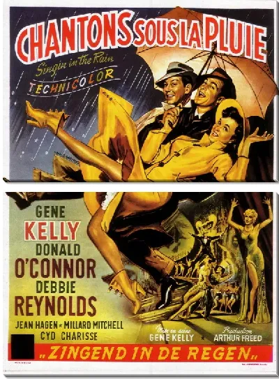 Модульная картина Афиша Chantons sous la Pluie / Давайте споем под дождем